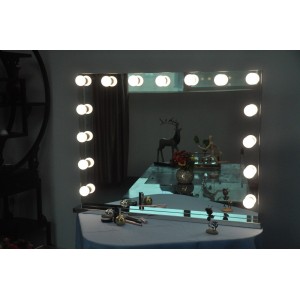 XLarge Stainless steel Hollywood Vanity Mirror 39 x 30 with Dimmer, 15 LED, USB  619863228607  113119247872